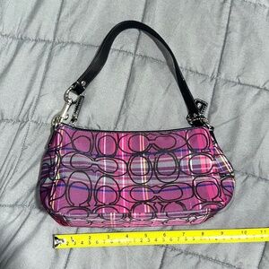 Coach Poppy Tartan Plaid Small Purse/Cosmetic Bag